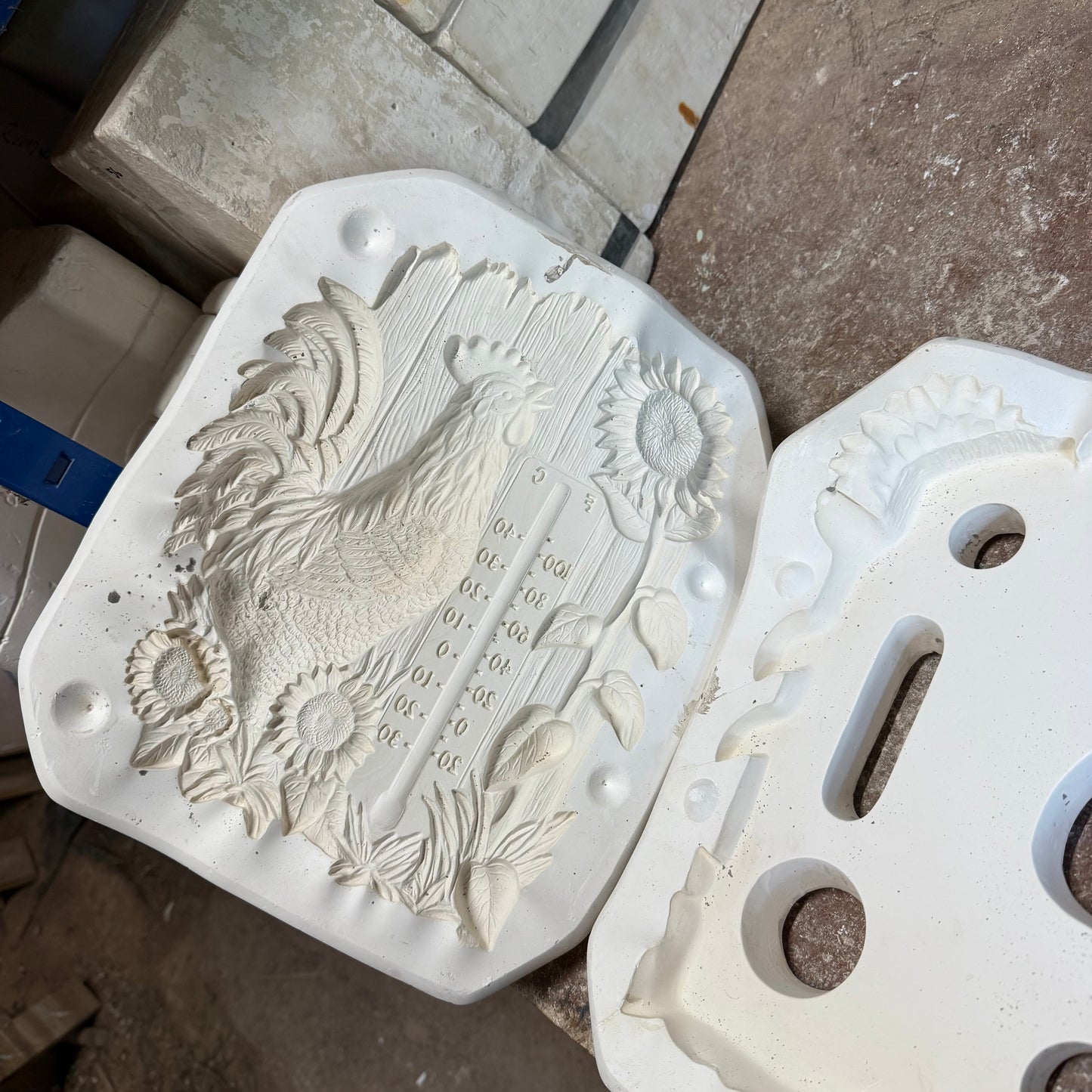 Cockerel Thermometer Slip Cast Pottery Mould