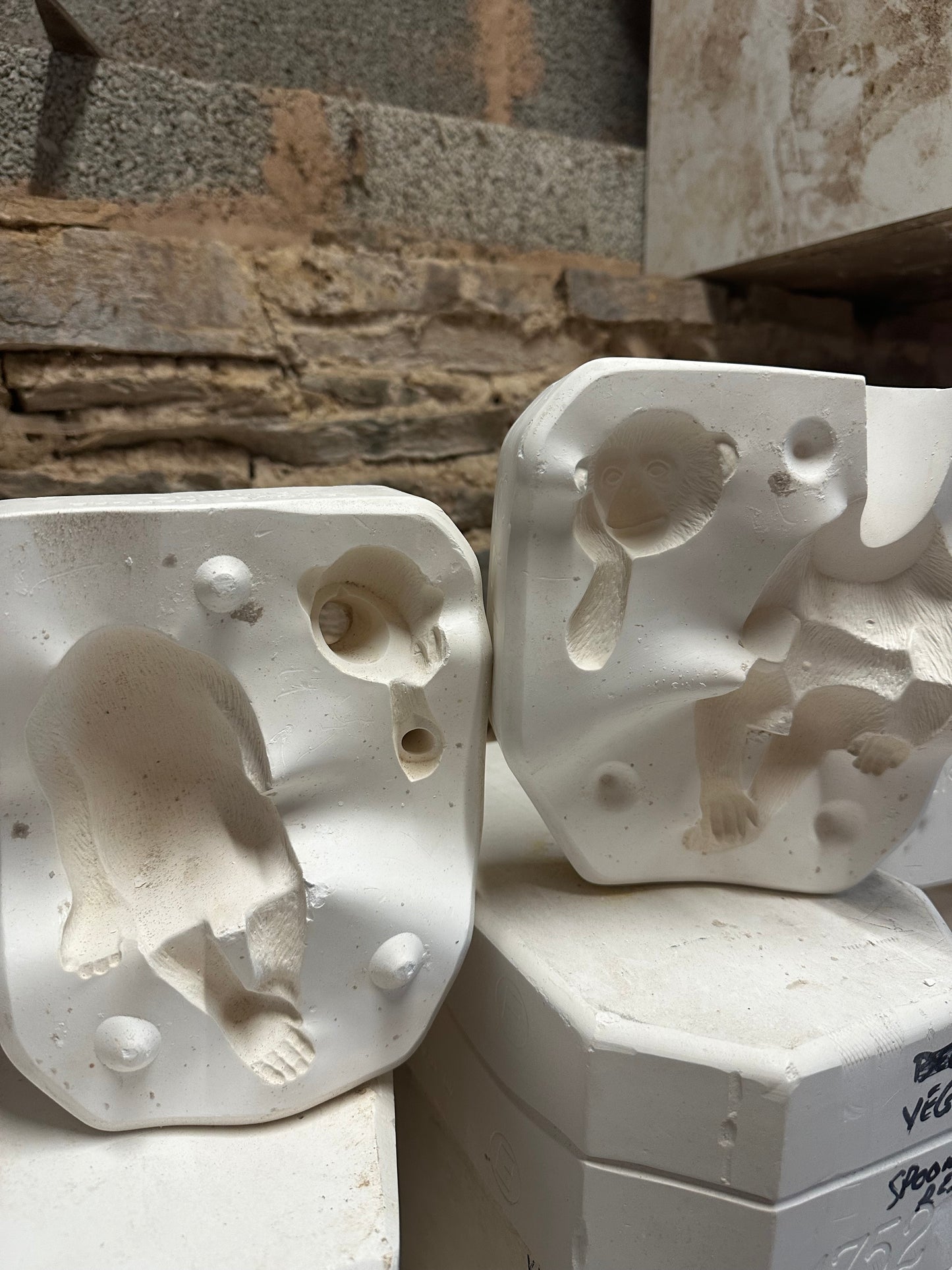 Sitting Thinking Monkey Slip Cast Pottery Mould