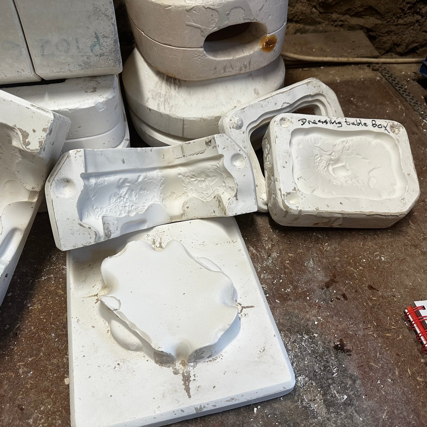 Pretty Dressing Table Box Slip Cast Pottery Mould