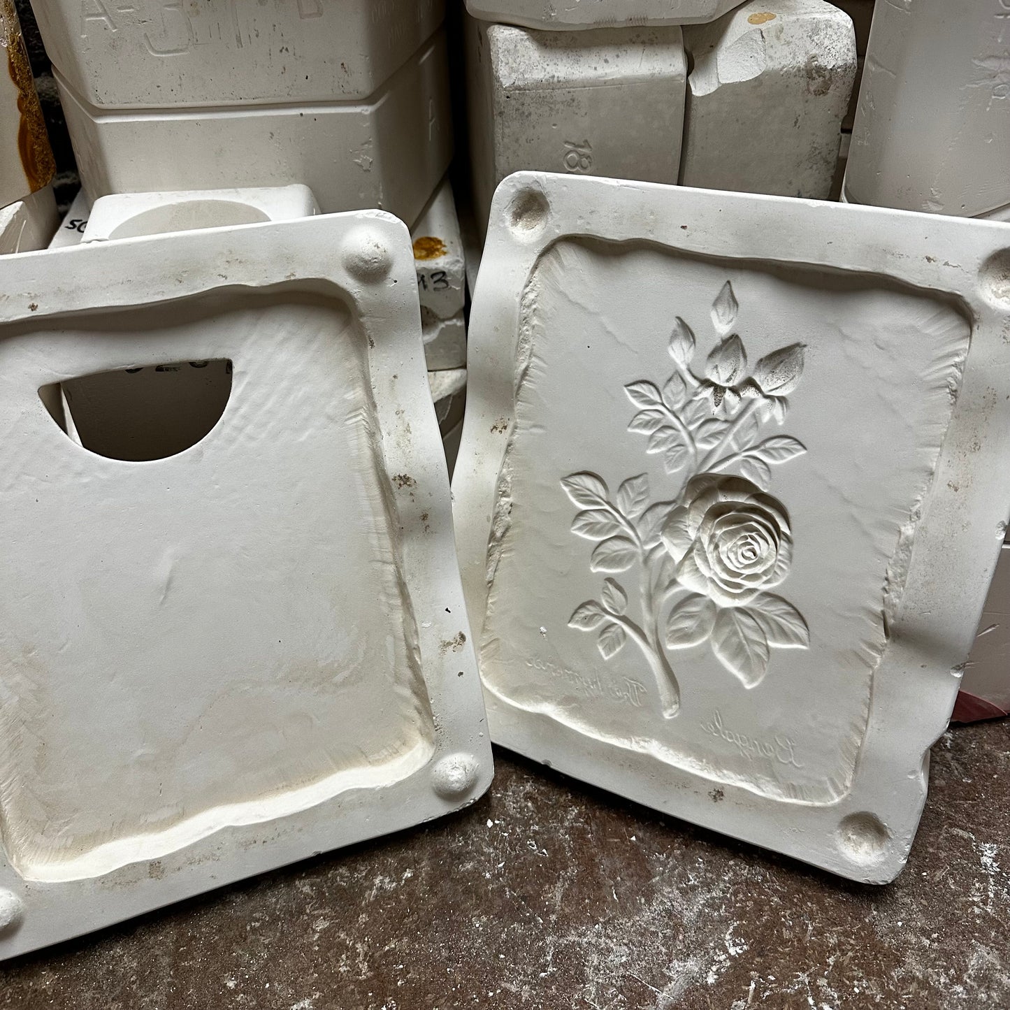 Rose Tile Slip Cast Pottery Mould