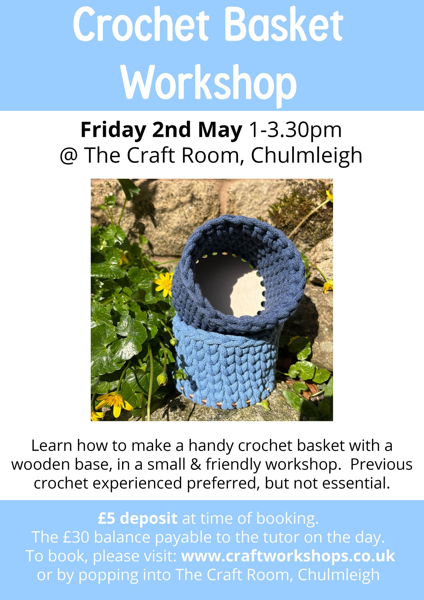 Crochet Basket Workshop l Friday 2nd May 1-3.30pm