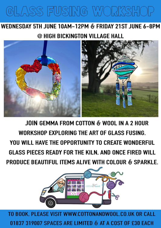 High Bickington Glass Fusing Workshop @ The Hall Friday 21st June 6-8pm