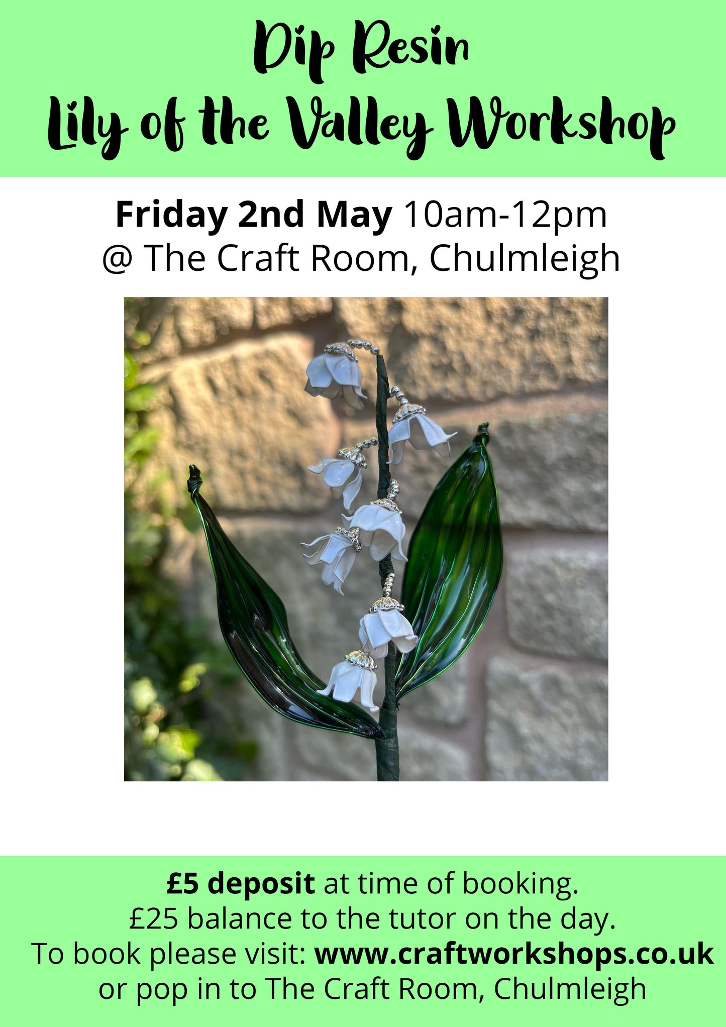 Dip Resin Lily of the Valley Workshop l Friday 2nd May 10am-12pm