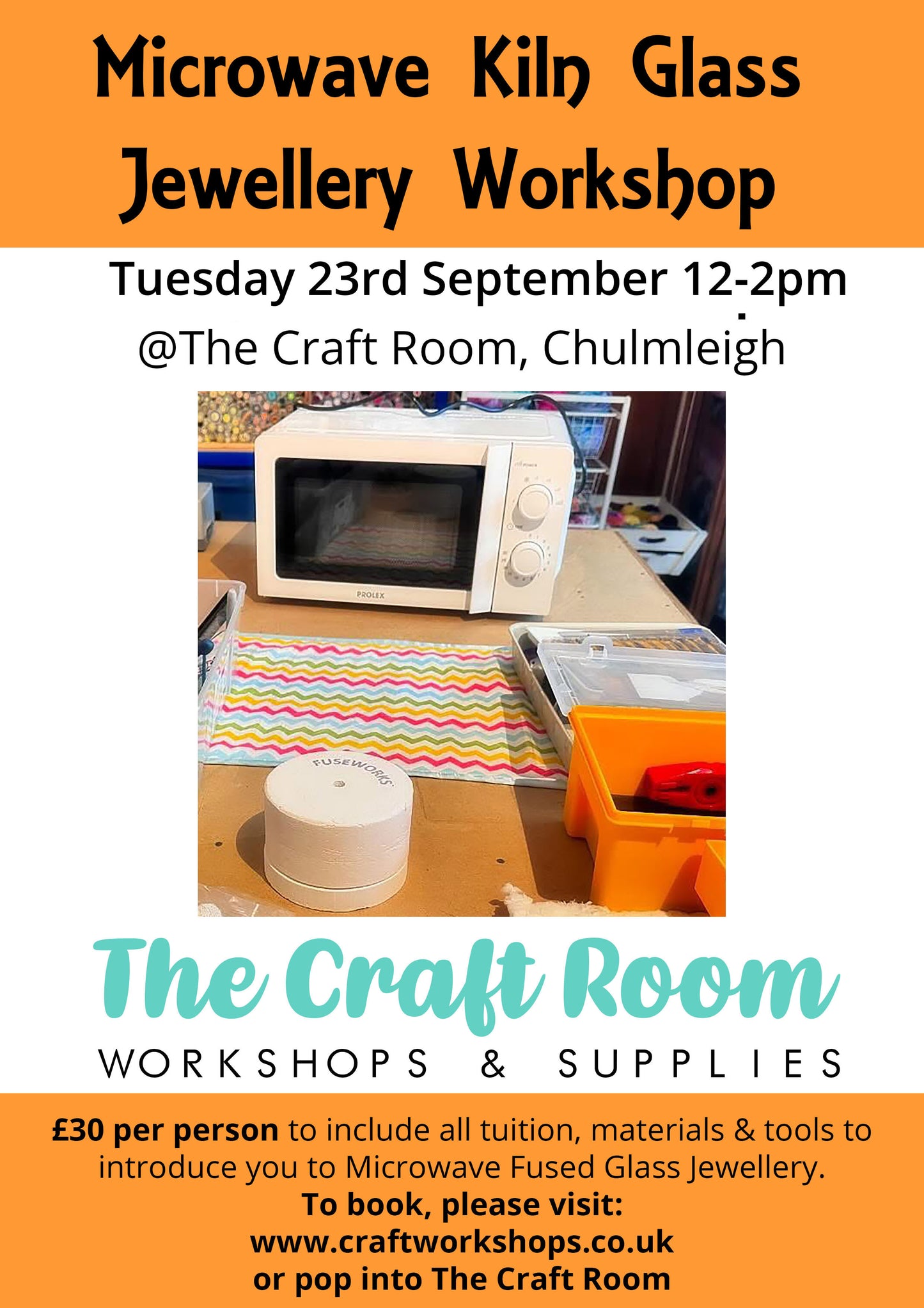 Microwave Fused Glass Jewellery Workshop l Tuesday 23rd September 12-2pm
