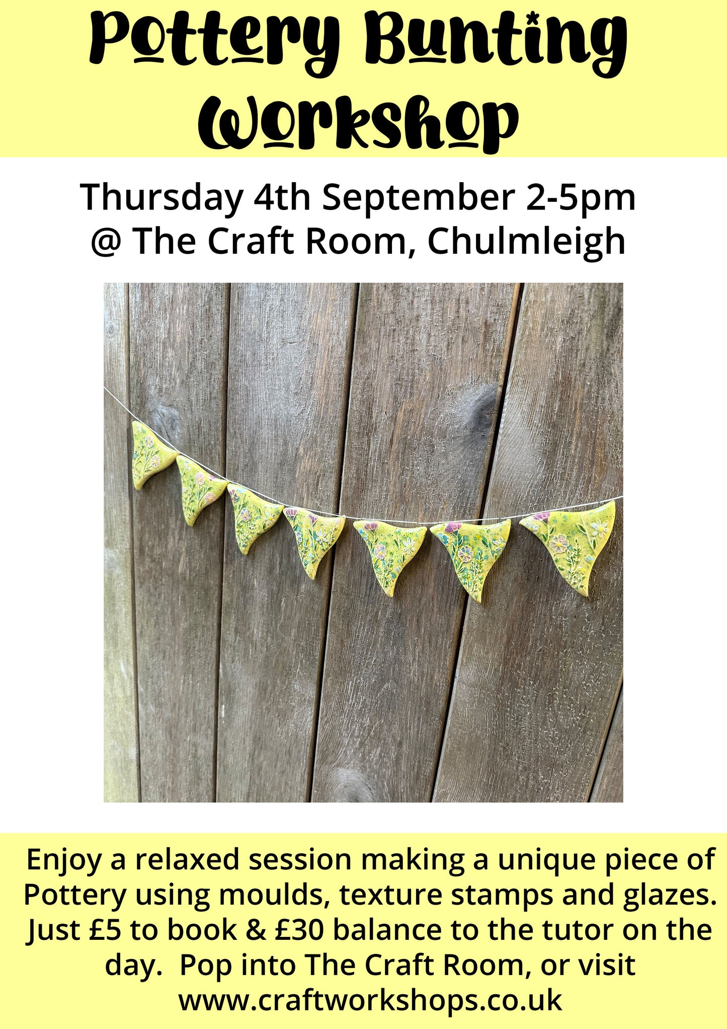 Pottery Bunting Workshop l Thursday 4th September 2-5pm