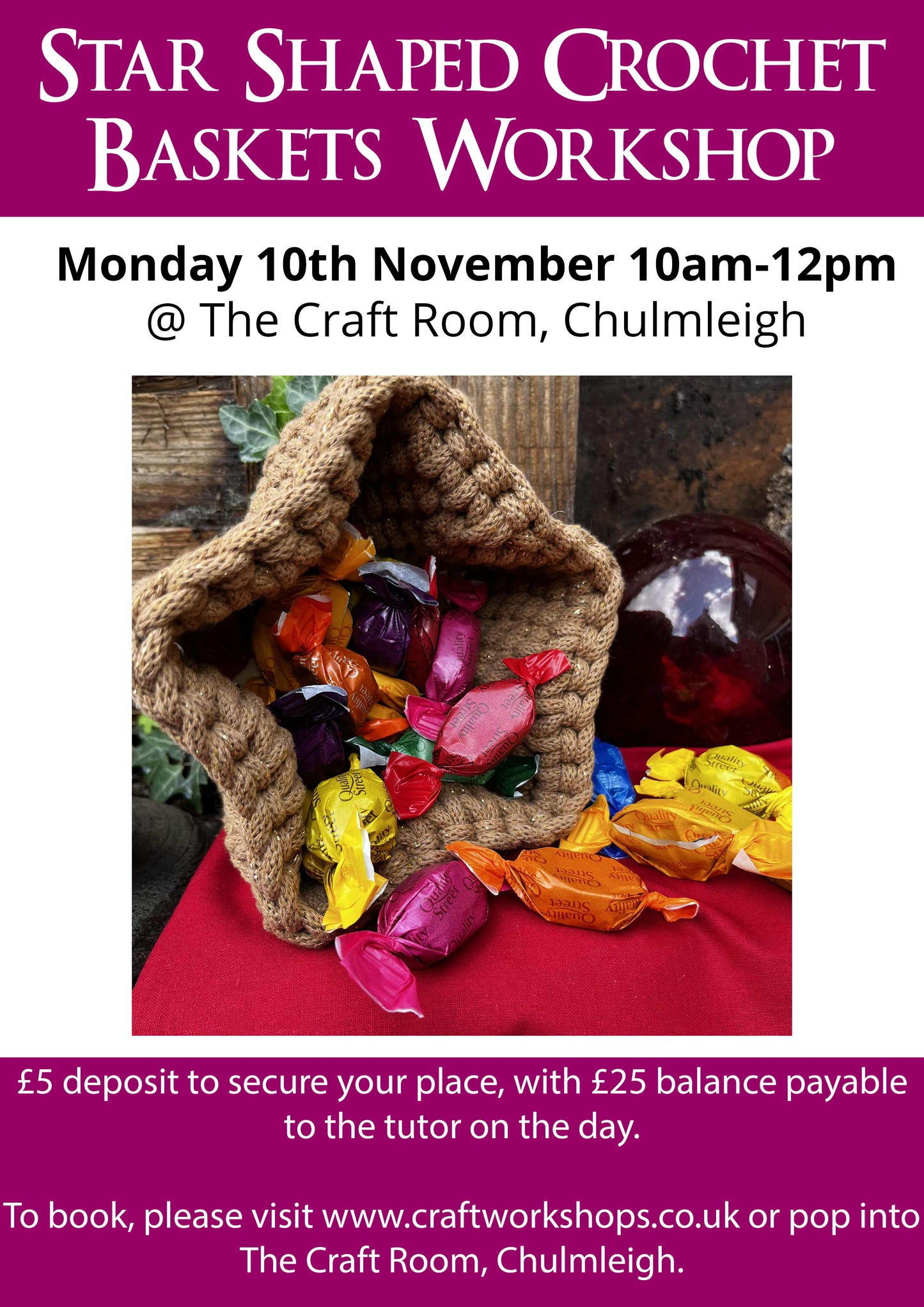 Star Shaped Crochet Basket Workshop