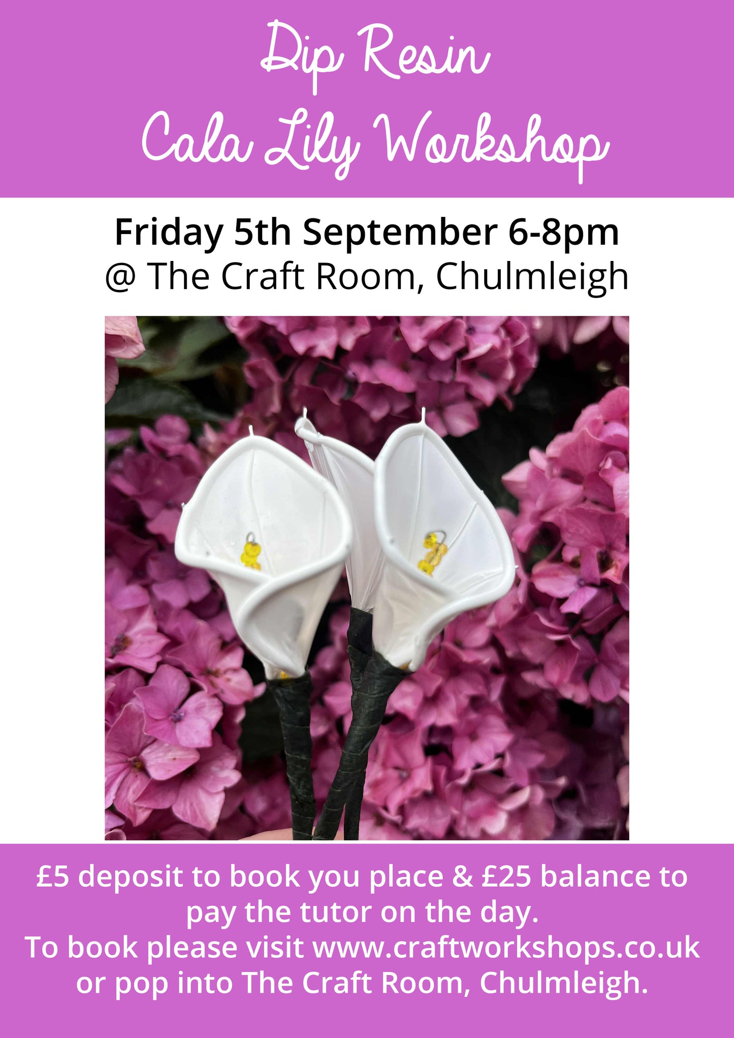 Cala Lily Dip Resin Workshop l Friday 5th September 6-8pm