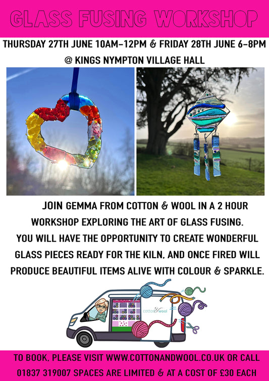 Kings Nympton Glass Fusing Workshop @ The Village Hall 10am-12pm Thursday 27th June
