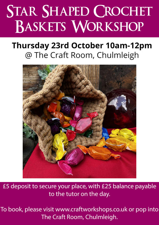 Star Shaped Crochet Basket Workshop l Thursday 23rd October 10am-12pm