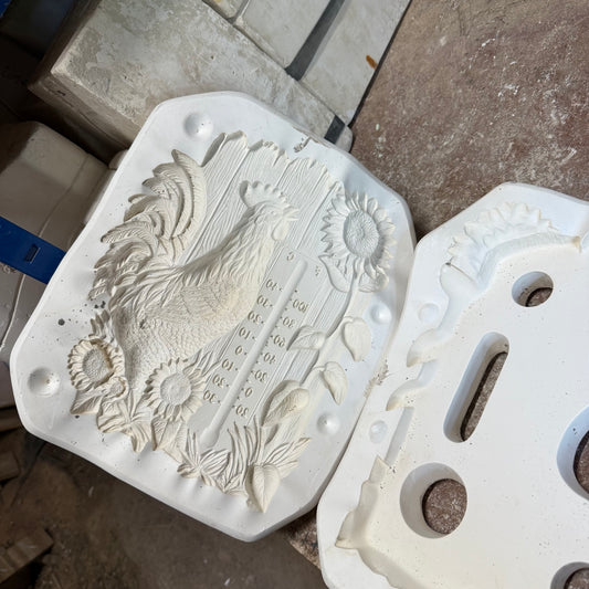 Cockerel Thermometer Slip Cast Pottery Mould