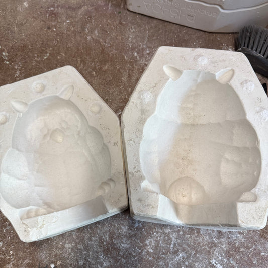 Happy Owl Slip Cast Pottery Mould