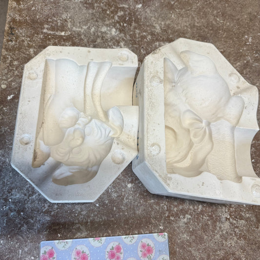 Puppy with boot slip cast pottery mould