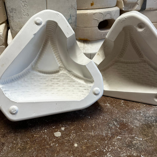Wicker Egg Basket Slip Cast Pottery Mould