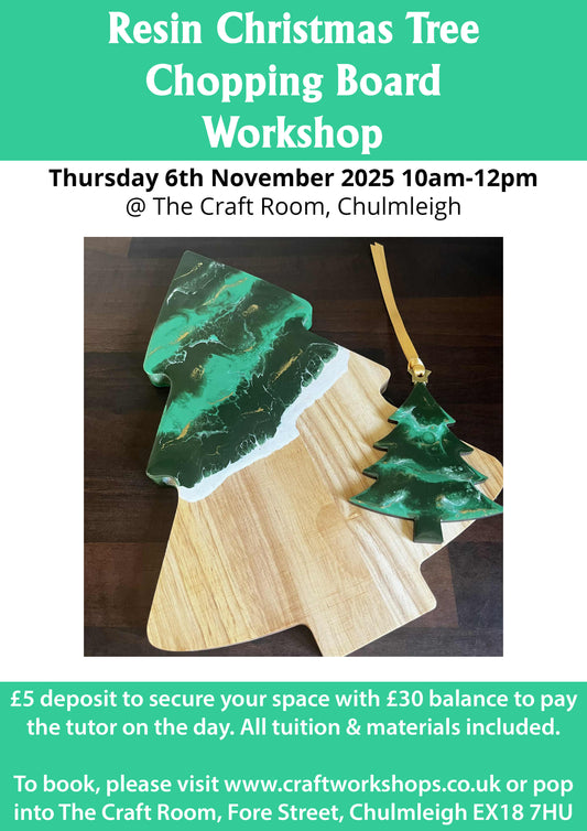 Resin Christmas Tree Chopping Board Workshop l  Thursday 6th November 10am-12pm