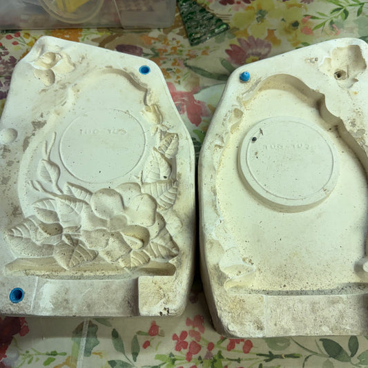 Rose Mantle Clock Slip Cast Pottery Mould INCLUDES POSTAGE