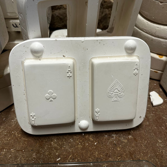 Spades & Clubs Playing Card Dish Slip Cast Pottery Mould