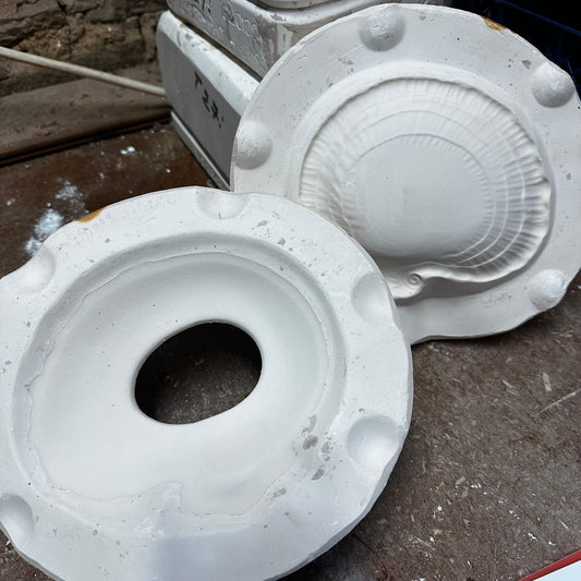 Shell dish slip cast pottery moulds