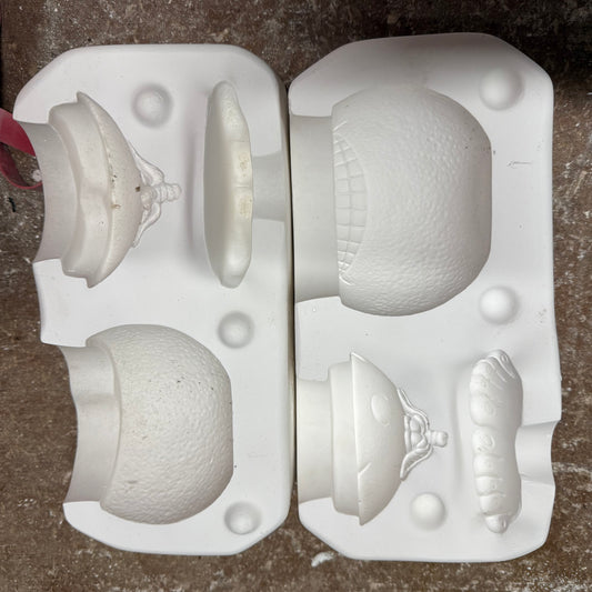Orange Character Sugar Bowl Slip Cast Pottery Mould