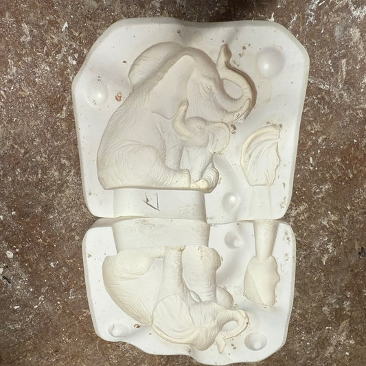 Nurturing Elephants Slip Cast Pottery Mould POSTAGE INCLUDED