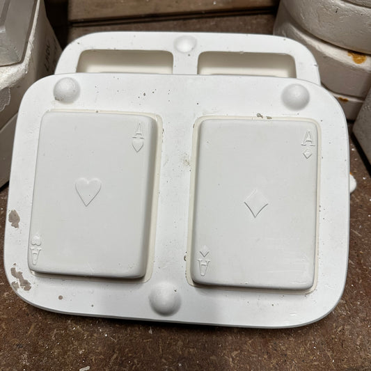 Hearts & Diamonds Playing Card Dish Slip Cast Pottery Mould
