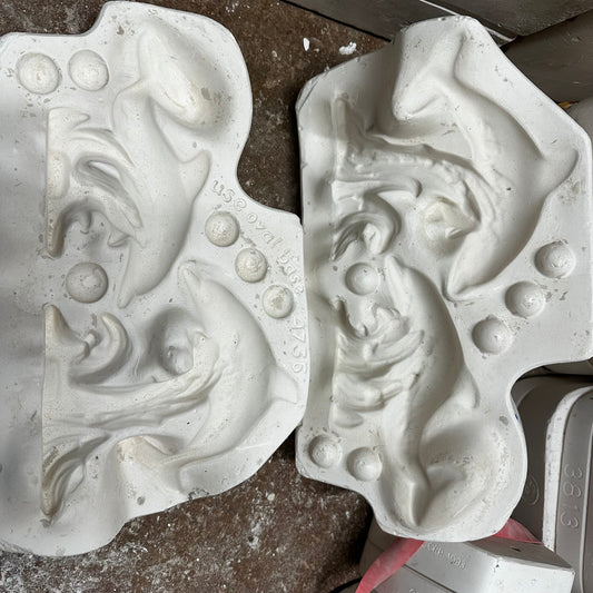 Dolphins Slip Cast Pottery Mould