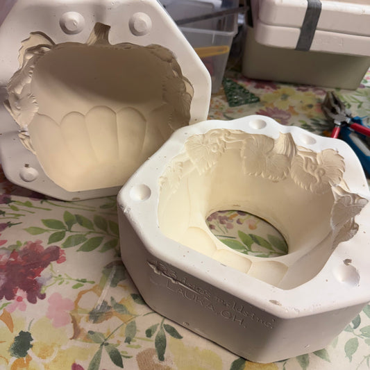 Pumpkin Box Slip Cast Pottery Mould