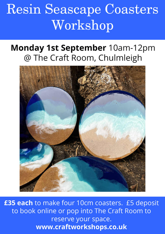 NEW Resin Seascape Coasters Workshop l Monday 1st September 10am-12pm