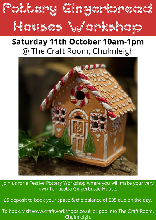 Pottery Gingerbread Houses Workshop l Saturday 11th October 10am-1pm