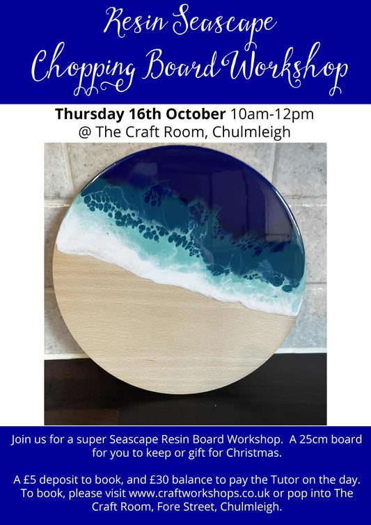 Resin Seascape Chopping Board Workshop l Thursday 16th October 10am-12pm