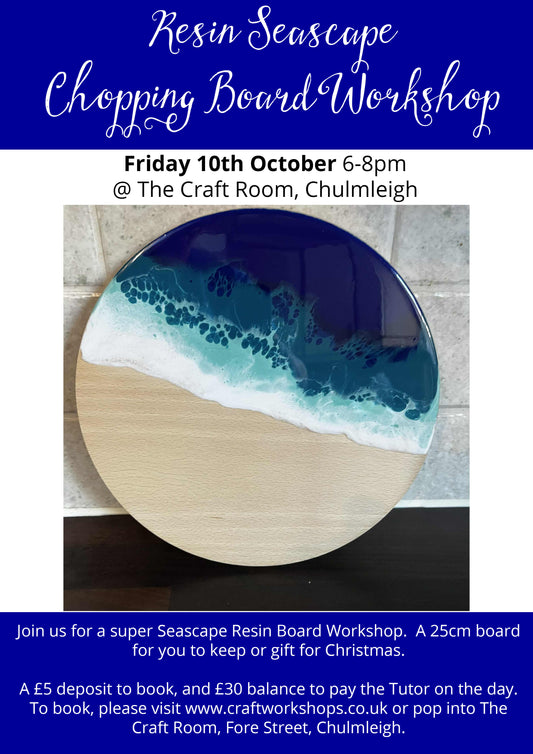 Resin Seascape Chopping Board Workshop l  Friday 10th October 6-8pm