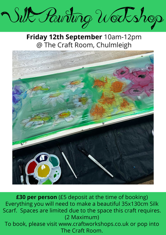Silk Painting Workshop l Friday 12th September 10am-12pm TWO SPACES ONLY